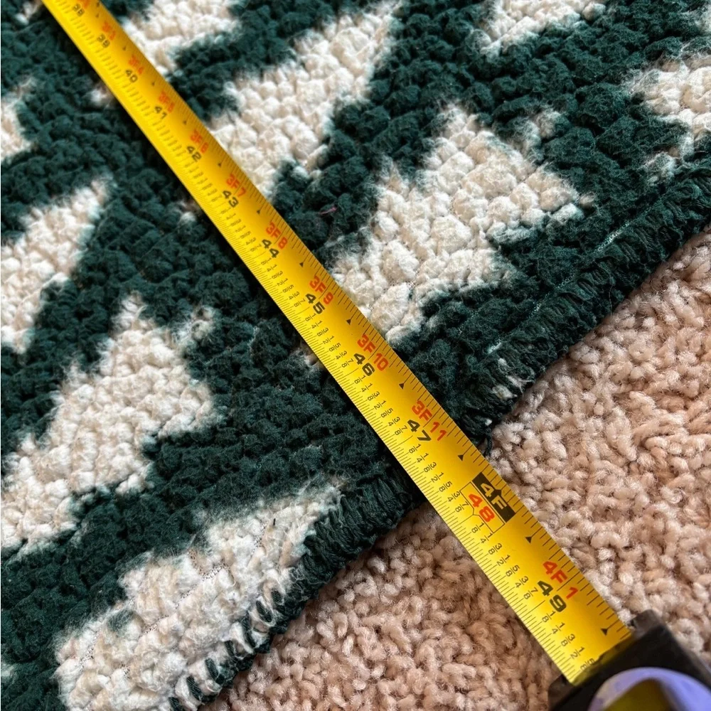Tommy Hilfiger Green and White All Over Christmas Tree Pattern 48x62 Blanket